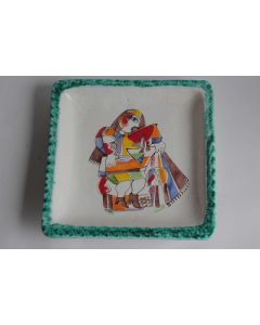Giovanni DE SIMONE Plat céramique Italie 1970