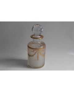 SAINT LOUIS Flacon à parfum cristal givré et doré