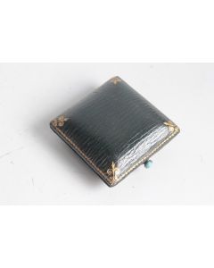 Petit écrin pour bijoux cuir doré au fer XIXe siècle