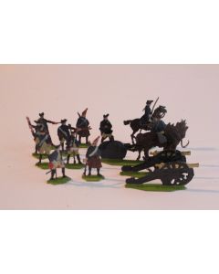 Soldats plats d'étain OKI 1437 Artillerie prusse 1760