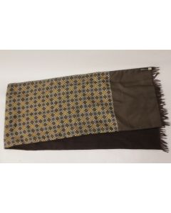 HERMES Écharpe double face soie cachemire