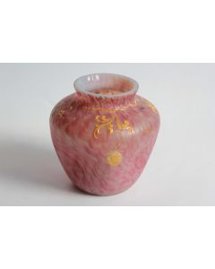 Vase verre irisé émaillé Fraises Autriche