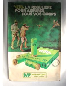 Affiche publicitaire Manufrance Cartouches Vera Chasse