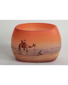 Vase émaillé orientaliste chameau désert