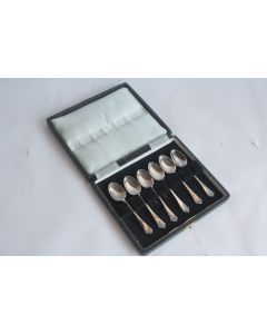 Six petites cuillères à moka argent anglais Robert Fead Mosley & Co