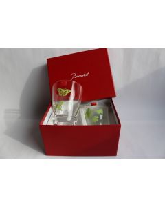 Paire de verres Gobelets BACCARAT Poetic Garden vert