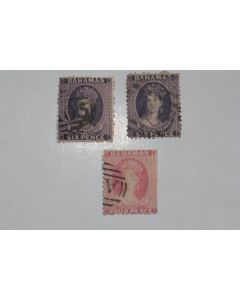 Timbres Colonie anglaise Bahamas Victoria six et four pence 1863