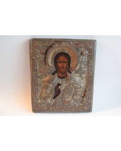 Ancienne icône orthodoxe Russe Le Christ Pantocrator