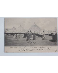CPA Afrique de l'est Native Village Mombasa 1908