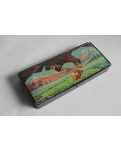 Plumier Boîte bois laqué Aigle Lapin