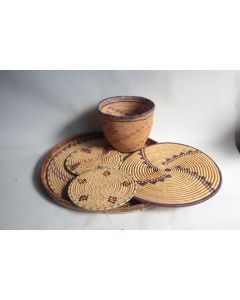 Corbeille Dessous de plat Tutsi Rwanda Burundi vannerie Afrique