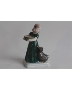 ROSENTHAL Figurine porcelaine Fille et canards Allemagne