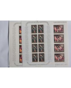 Timbres 3 planche x8 timbres  Liechtenstein P.Paul Rubens 1977 