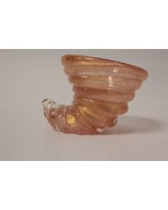 MURANO Vase Coquillage verre poudre d'or Barovier Toso