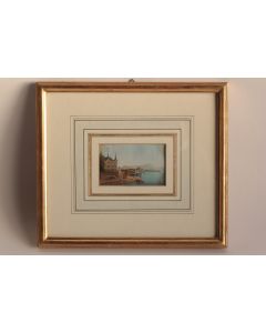 Peinture miniature Vue de Vevey Suisse