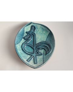 Marcel NOVERRAZ Plat céramique émaillée Coq Suisse