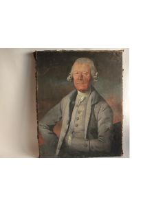 Tableau huile sur toile Portrait Homme Niels Lassöe XVIIIe Danemark