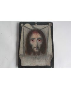Ancienne Icône Huile sur bois Le voile de Sainte Véronique