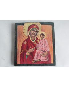 Icône orthodoxe Mère de Dieu Vierge à l'enfant Europe de l'est