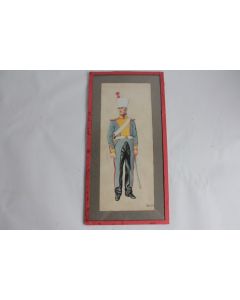 Aquarelle André Bronner Train équipage Alger 1820 Militaria