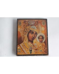 Ancienne Icône orthodoxe Russe Notre-Dame de Kazan