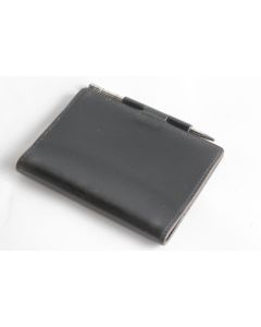 HERMES Porte agenda cuir noir + Crayon argent