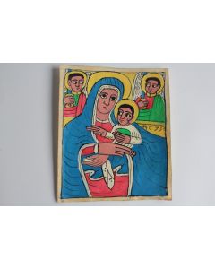 Peinture sur parchemin Vierge à l'enfant Éthiopie