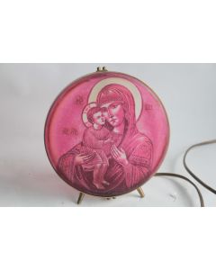 Lampe veilleuse verre multicouche Vierge à l'enfant