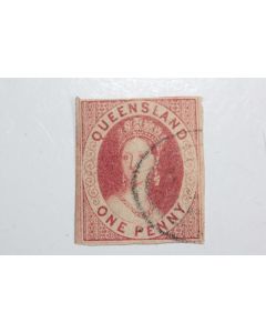 Timbre Colonie anglaise Queensland Victoria one penny 1860