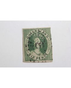 Timbre Colonie anglaise Queensland Victoria six pence 1860