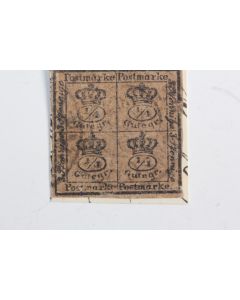 Timbres Allemagne Brunswick 4/4 g noir sur brun 1857