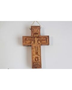 Ancienne Croix orthodoxe grecque bois sculpté