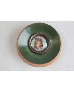 Peinture miniature sur porcelaine Portrait femme