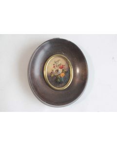 Peinture miniature huile sur cuivre Nature morte Fleurs