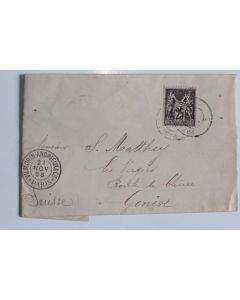 Pli Marque Postale France Type sage 25cts obl Vilmorin-Andrieux 1898