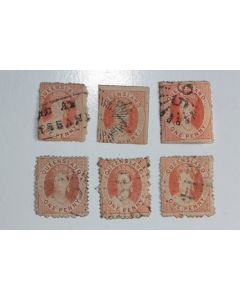 Timbres Colonie anglaise Queensland Victoria one penny 1862-1867