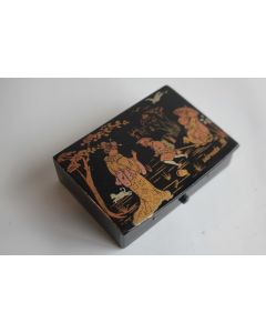 Boîte à timbres papier mâché laqué Japon Napoléon III