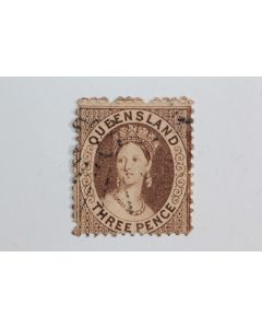 Timbre Colonie anglaise Queensland Victoria three pence 1862-1867