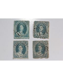 Timbres Colonie anglaise Queensland Victoria two pence 1862-1867