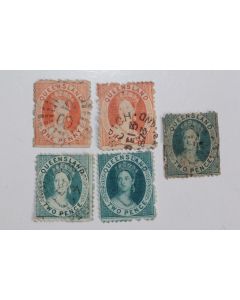 Timbres Colonie anglaise Queensland Victoria avec filigrane 1865