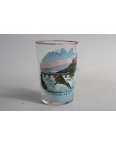 Ancien verre émaillé Souvenir Rheinfall Suisse
