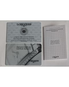 LONGINES Garantie montre Elegant collection + Certificat diamants