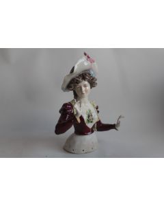 Grande Demi figurine porcelaine Femme 10 trous bras détachés