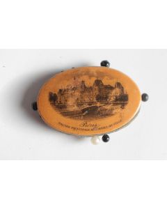 Mauchlineware Pique aiguilles bois vernis souvenir Paris XIXe siècle