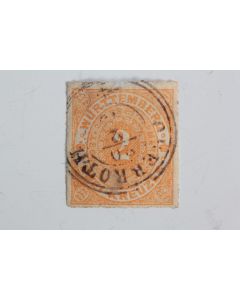 Timbre Allemagne Wurtemberg 2K orange obl 1869