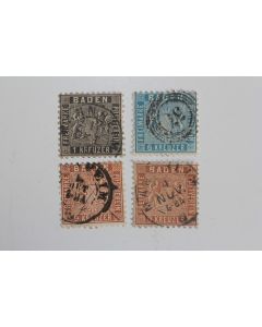 Timbres Allemagne Bade série fond ligné D10 obl 1862