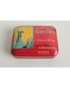 Boîte médicaments tôle lithographiée Pastilles de Soeur Louise Nevers