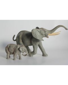 Grand éléphant et éléphanteau Elastolin Hausser composition Jouet
