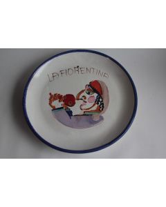 Giovanni DE SIMONE Plat céramique La Fiorentina Italie 1970