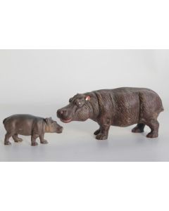 Hippopotame et bébé Elastolin Hausser composition Jouet